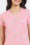 Zivame Joyful Jingles Knit Cotton Shorts Set - Quartz Pink — thumbnail 5